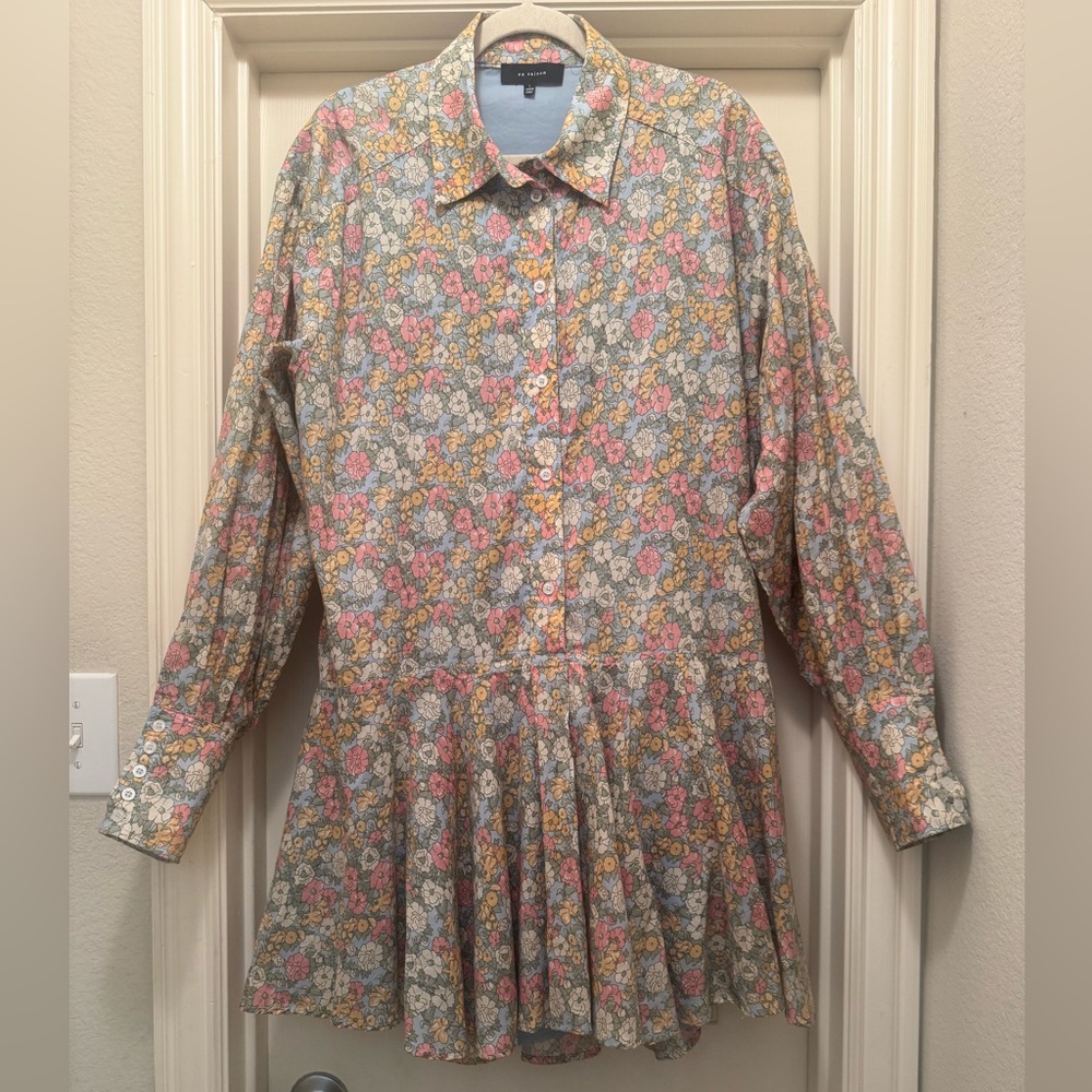 En Saison Floral Long Sleeve Button-Up Dress Size Large
